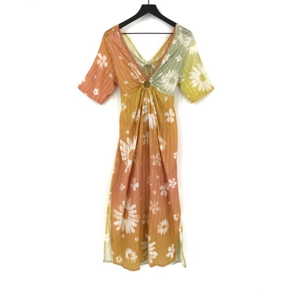 Z&L Europe Dresses & Skirts - Z&L EUROPE Disco Fever Midi Dress Orange Yellow M